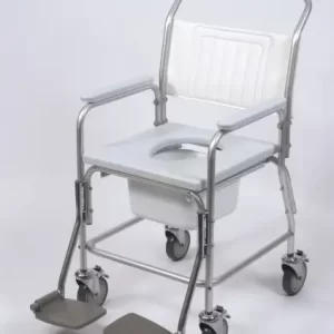 Douche/toiletstoel aluminium met wielen